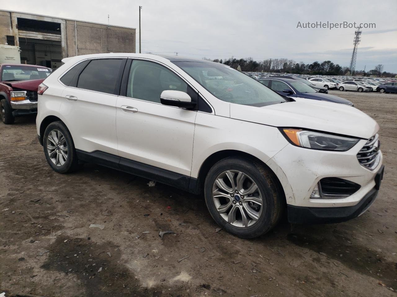 2019 Ford Edge Titanium White vin: 2FMPK4K9XKBB02253