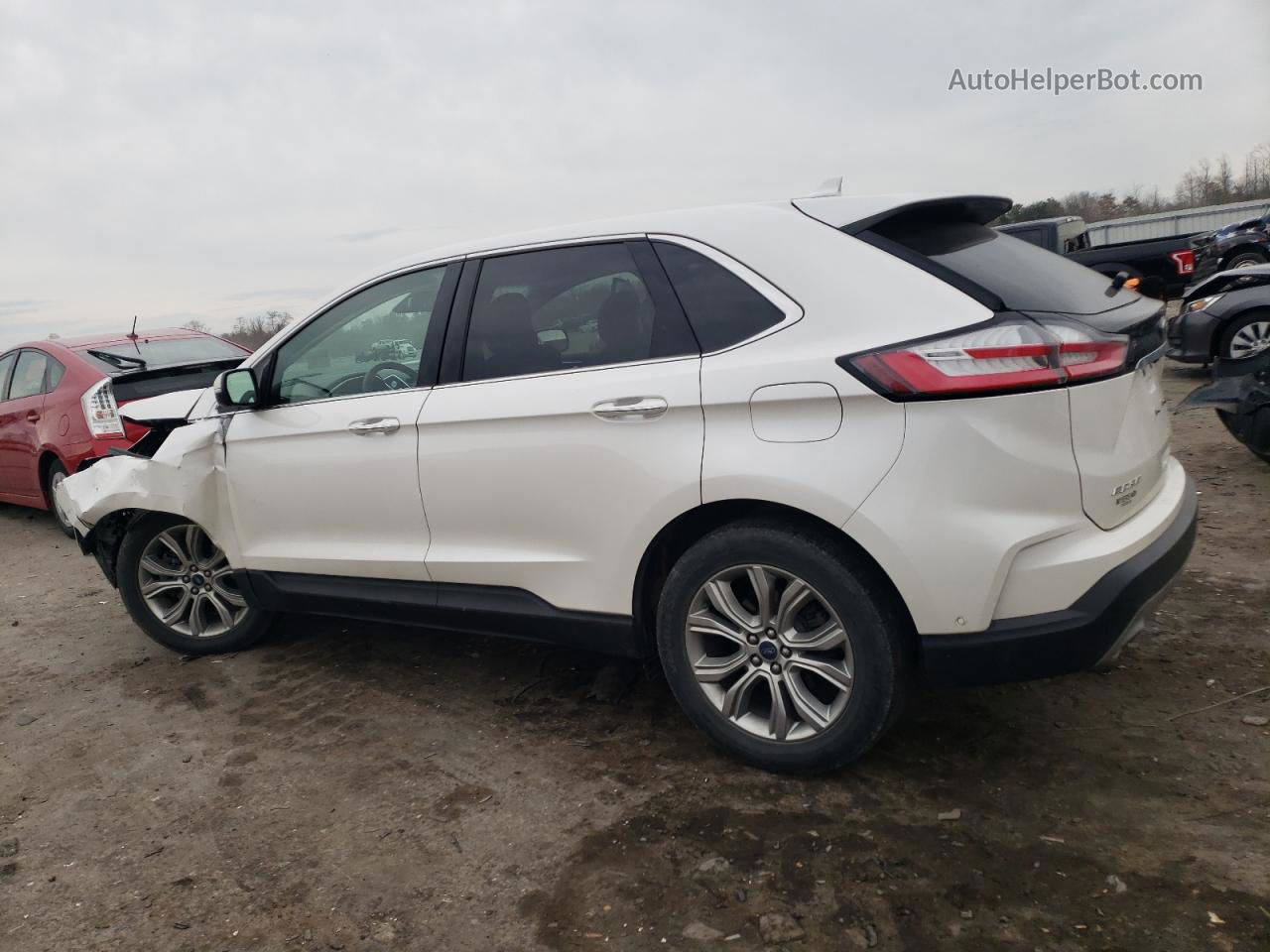 2019 Ford Edge Titanium White vin: 2FMPK4K9XKBB02253