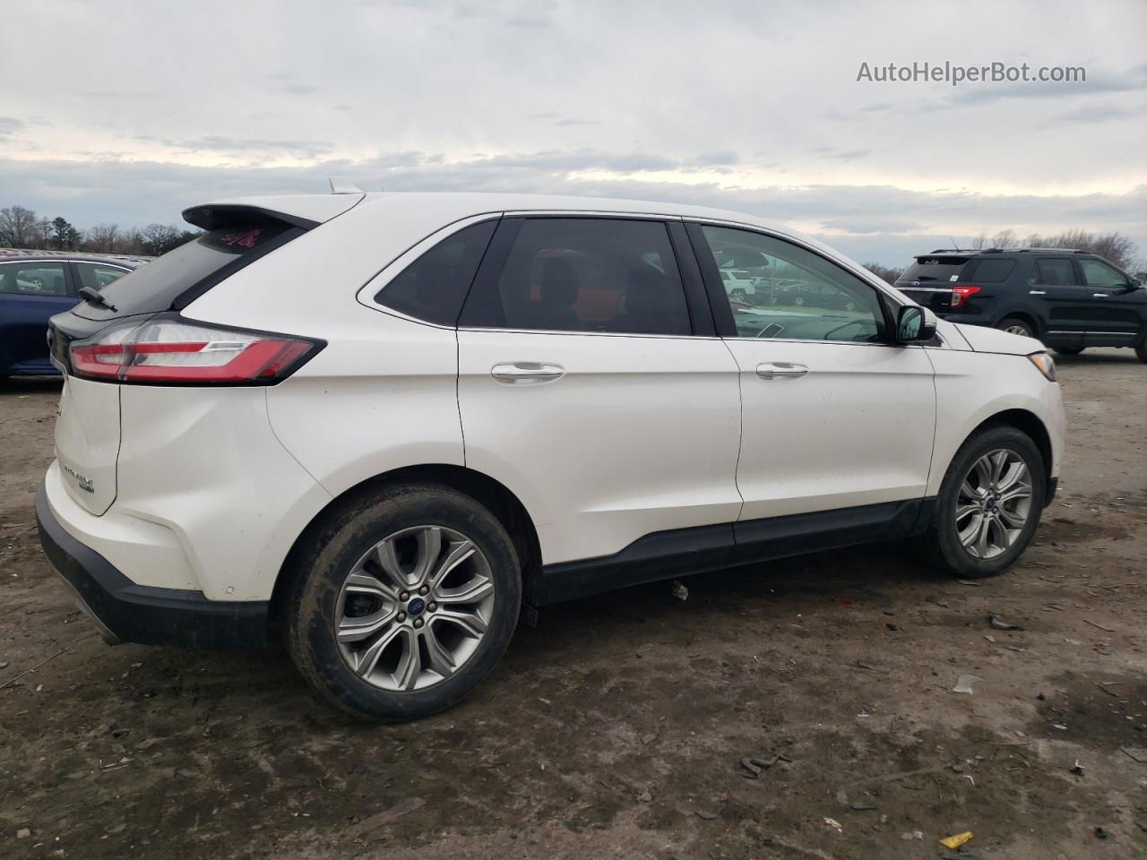 2019 Ford Edge Titanium Белый vin: 2FMPK4K9XKBB02253