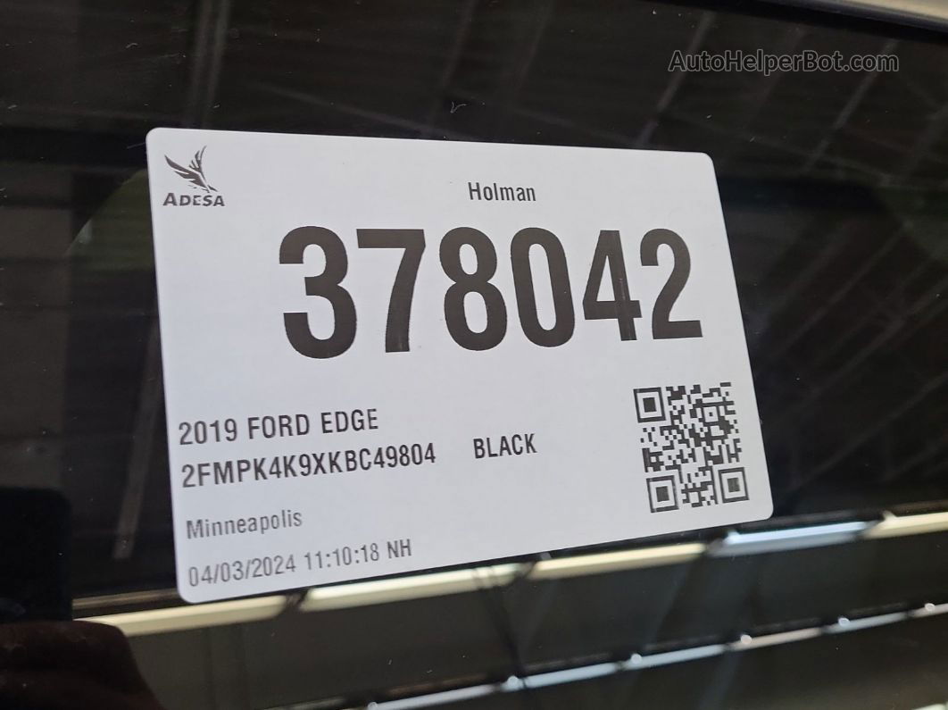 2019 Ford Edge Titanium vin: 2FMPK4K9XKBC49804