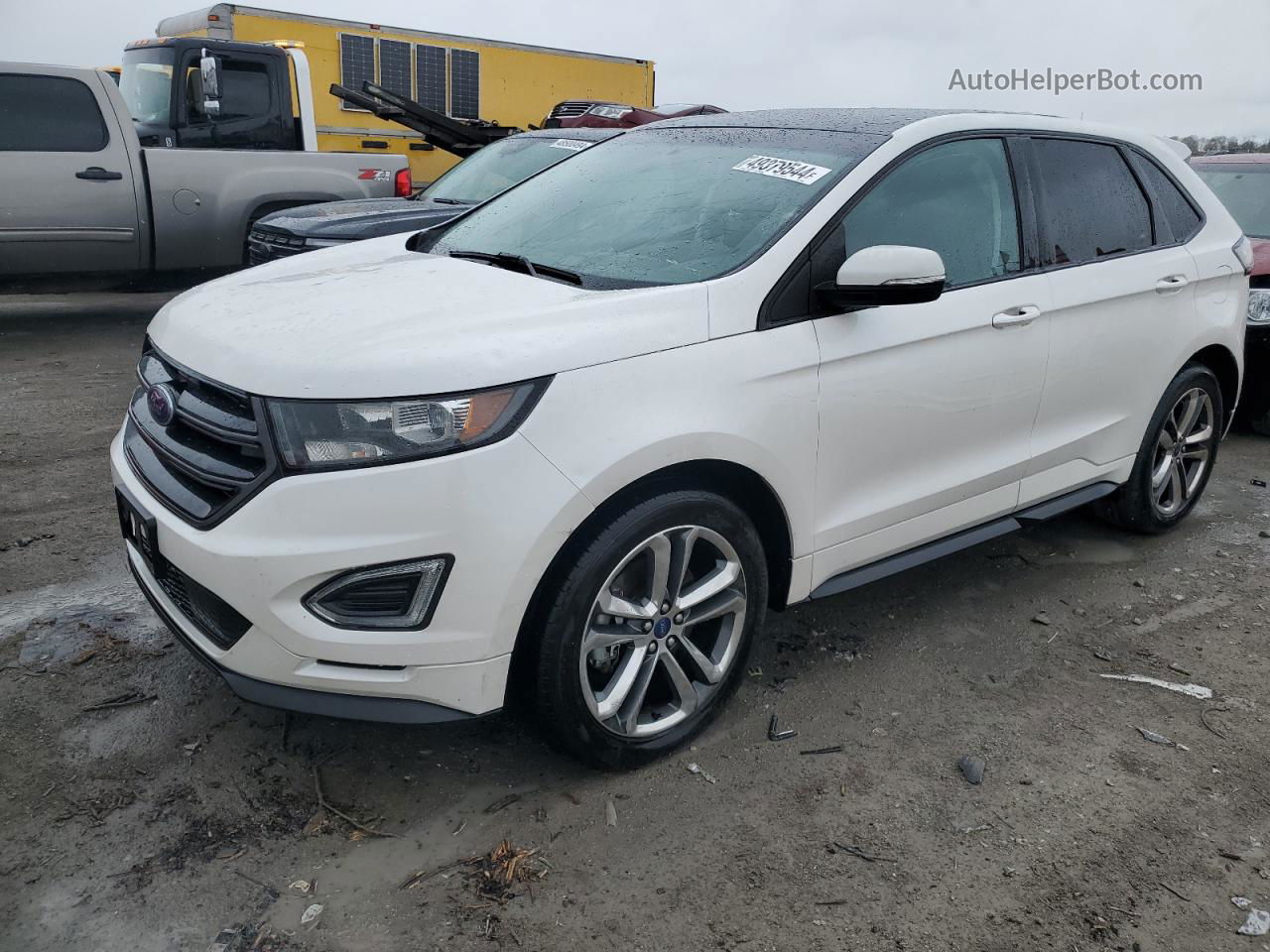 2015 Ford Edge Sport White vin: 2FMTK3AP4FBB30483