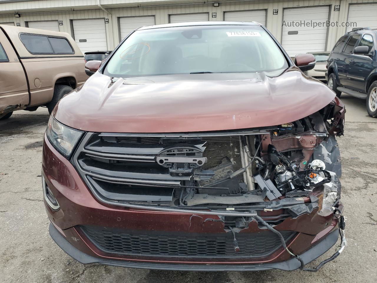 2015 Ford Edge Sport Maroon vin: 2FMTK3AP5FBB47115