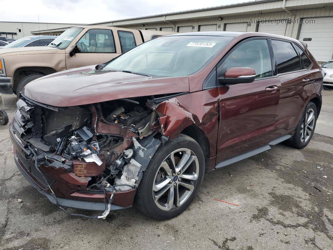 2015 Ford Edge Sport Maroon vin: 2FMTK3AP5FBB47115