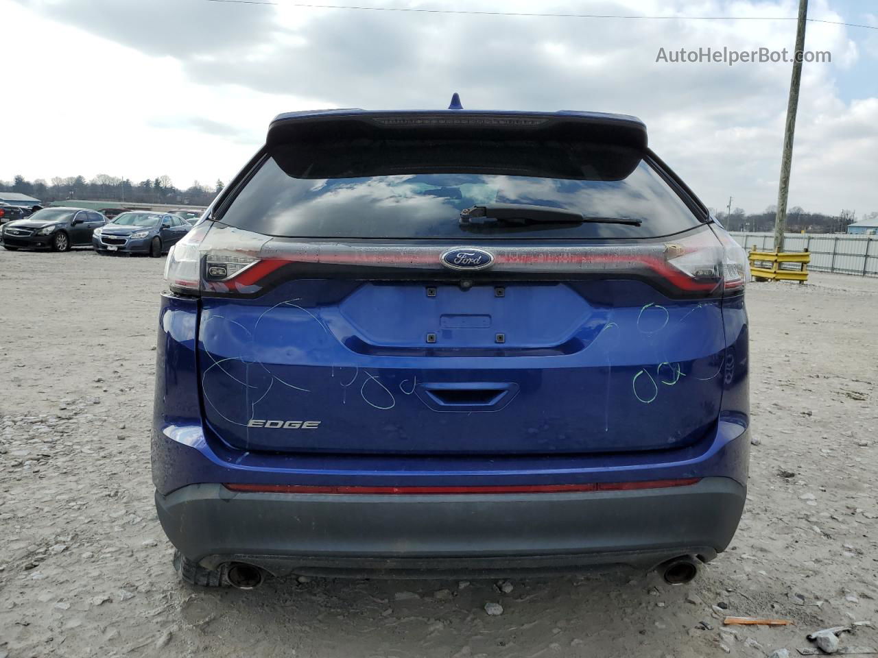 2015 Ford Edge Se Синий vin: 2FMTK3G80FBB39570