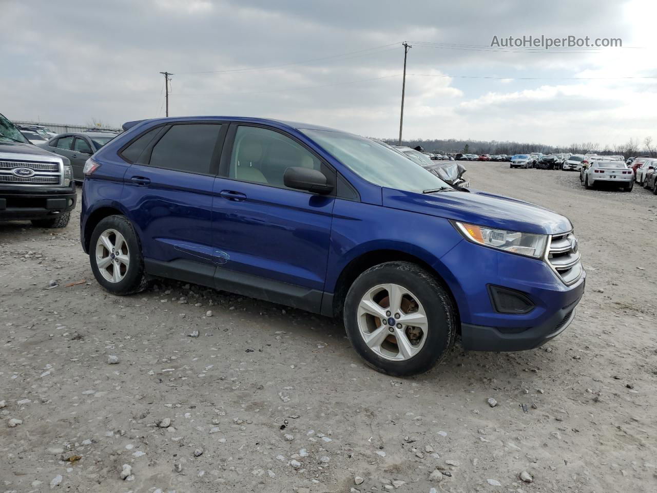 2015 Ford Edge Se Синий vin: 2FMTK3G80FBB39570