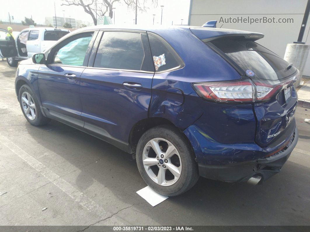 2015 Ford Edge Se Blue vin: 2FMTK3G80FBB68292