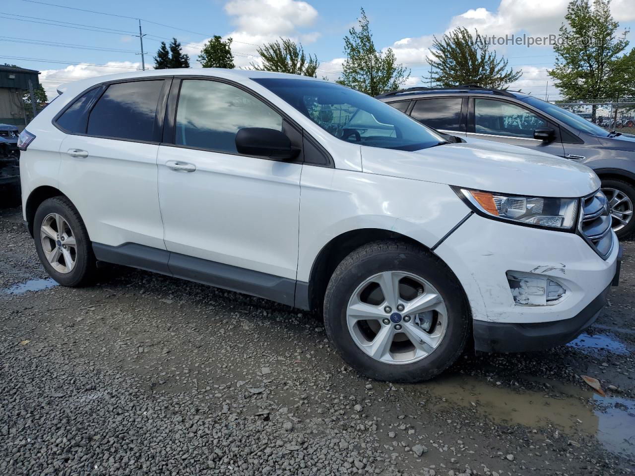 2015 Ford Edge Se White vin: 2FMTK3G81FBB96800