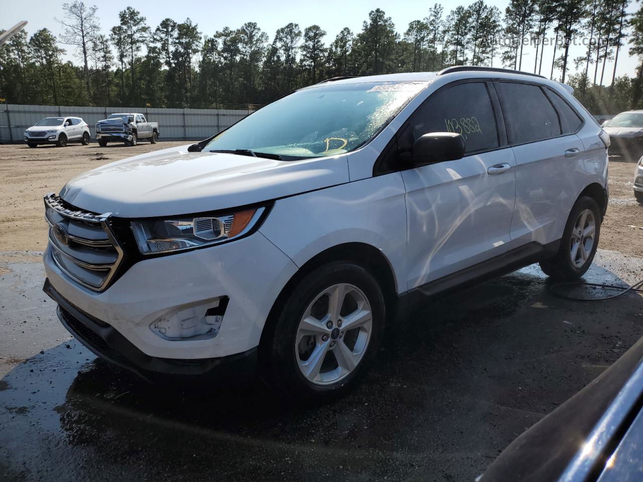 2015 Ford Edge Se White vin: 2FMTK3G81FBC28824