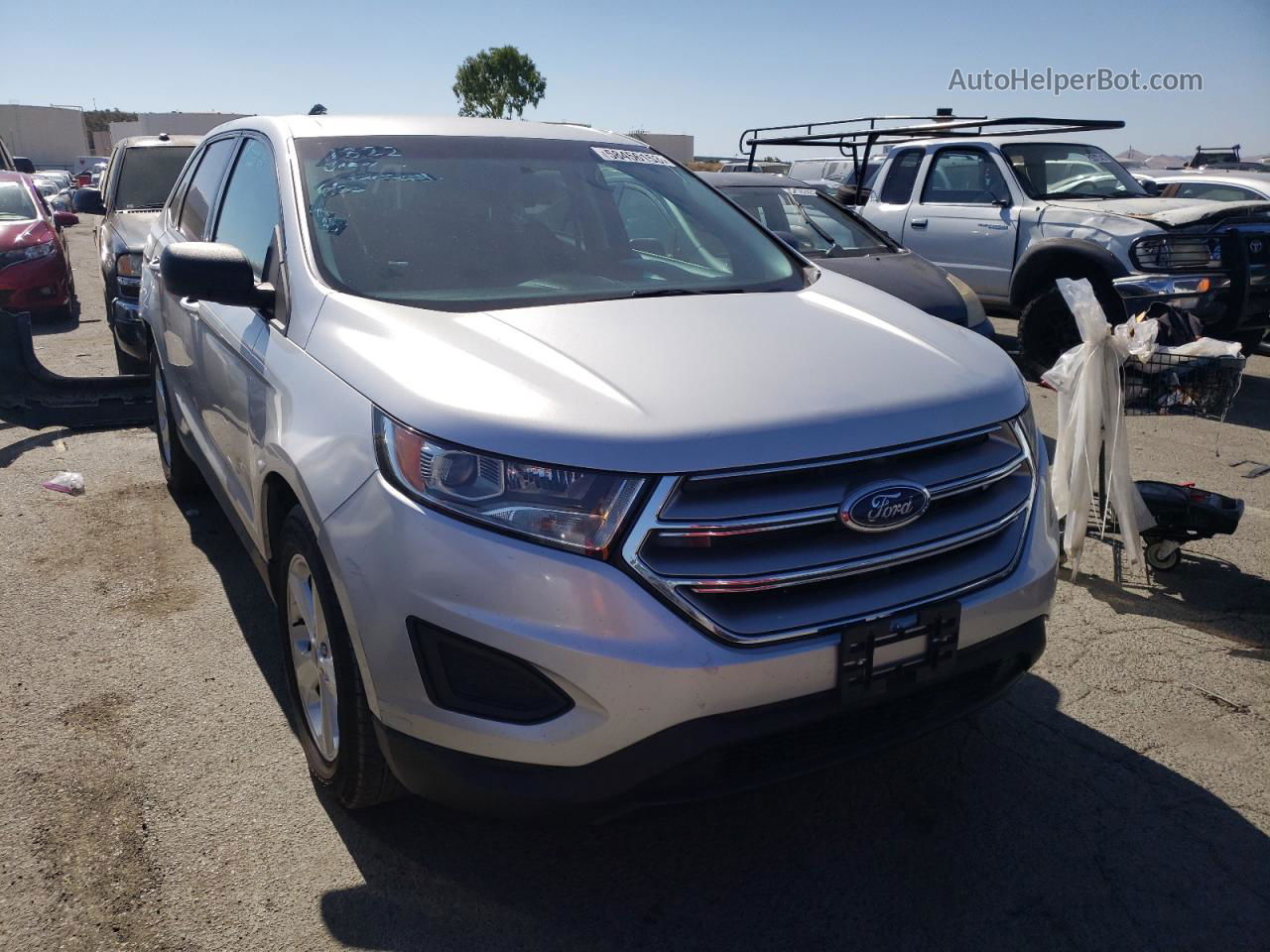 2015 Ford Edge Se White vin: 2FMTK3G84FBB89517