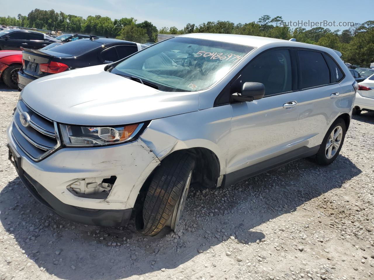 2015 Ford Edge Se Silver vin: 2FMTK3G88FBB52843