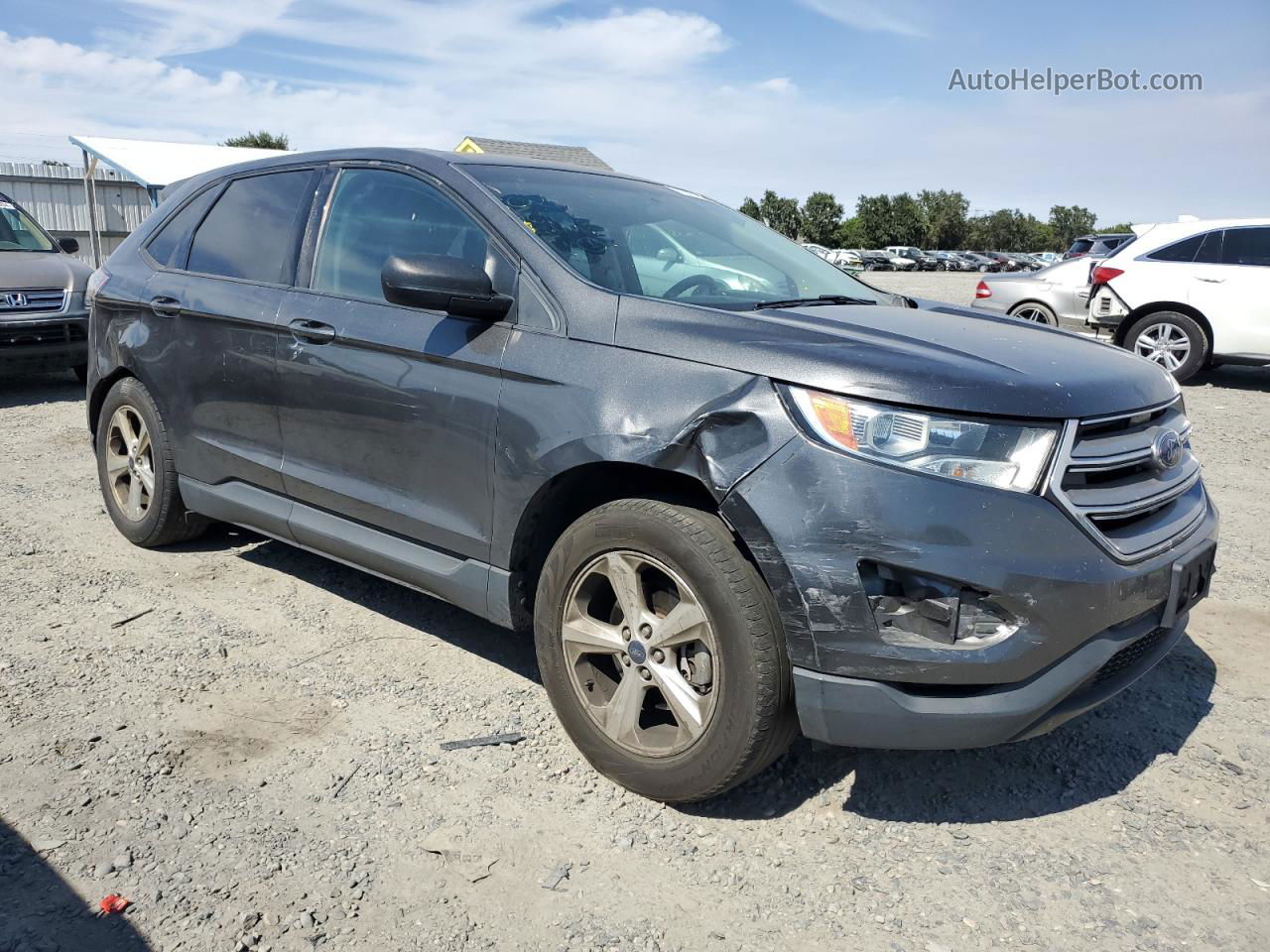 2015 Ford Edge Se Gray vin: 2FMTK3G90FBC35238