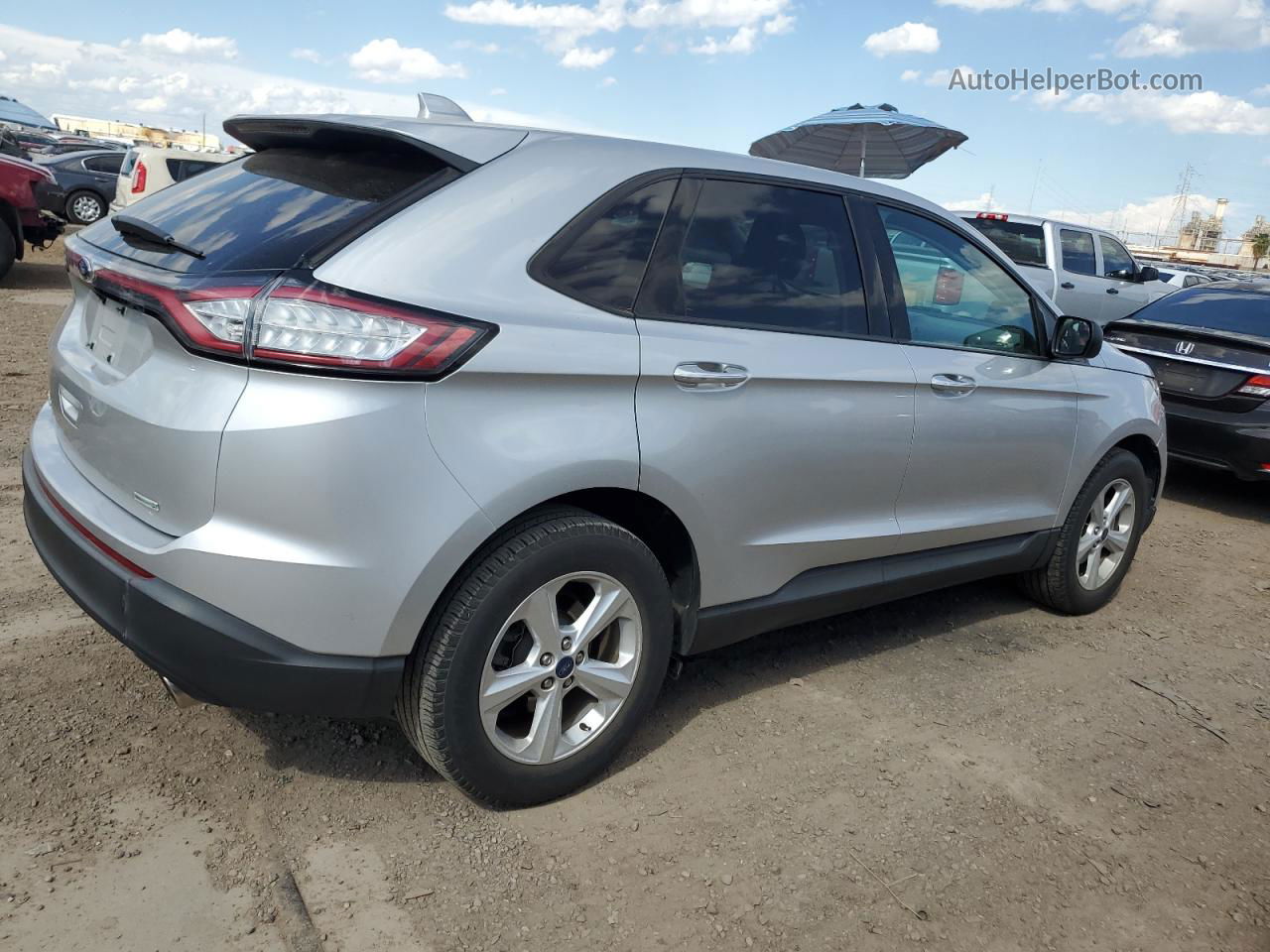 2015 Ford Edge Se Silver vin: 2FMTK3G96FBC28407