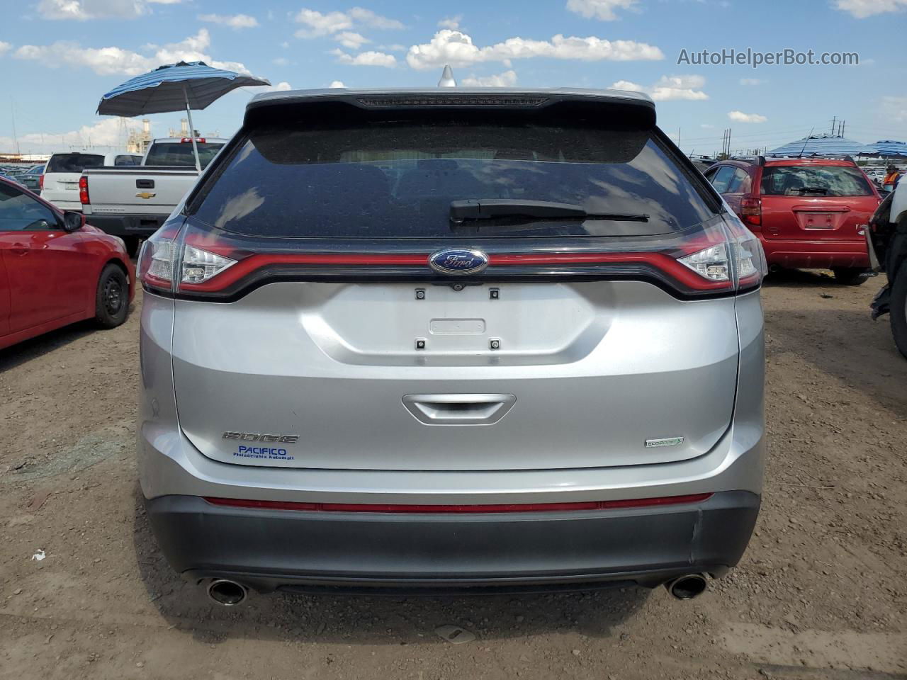 2015 Ford Edge Se Silver vin: 2FMTK3G96FBC28407