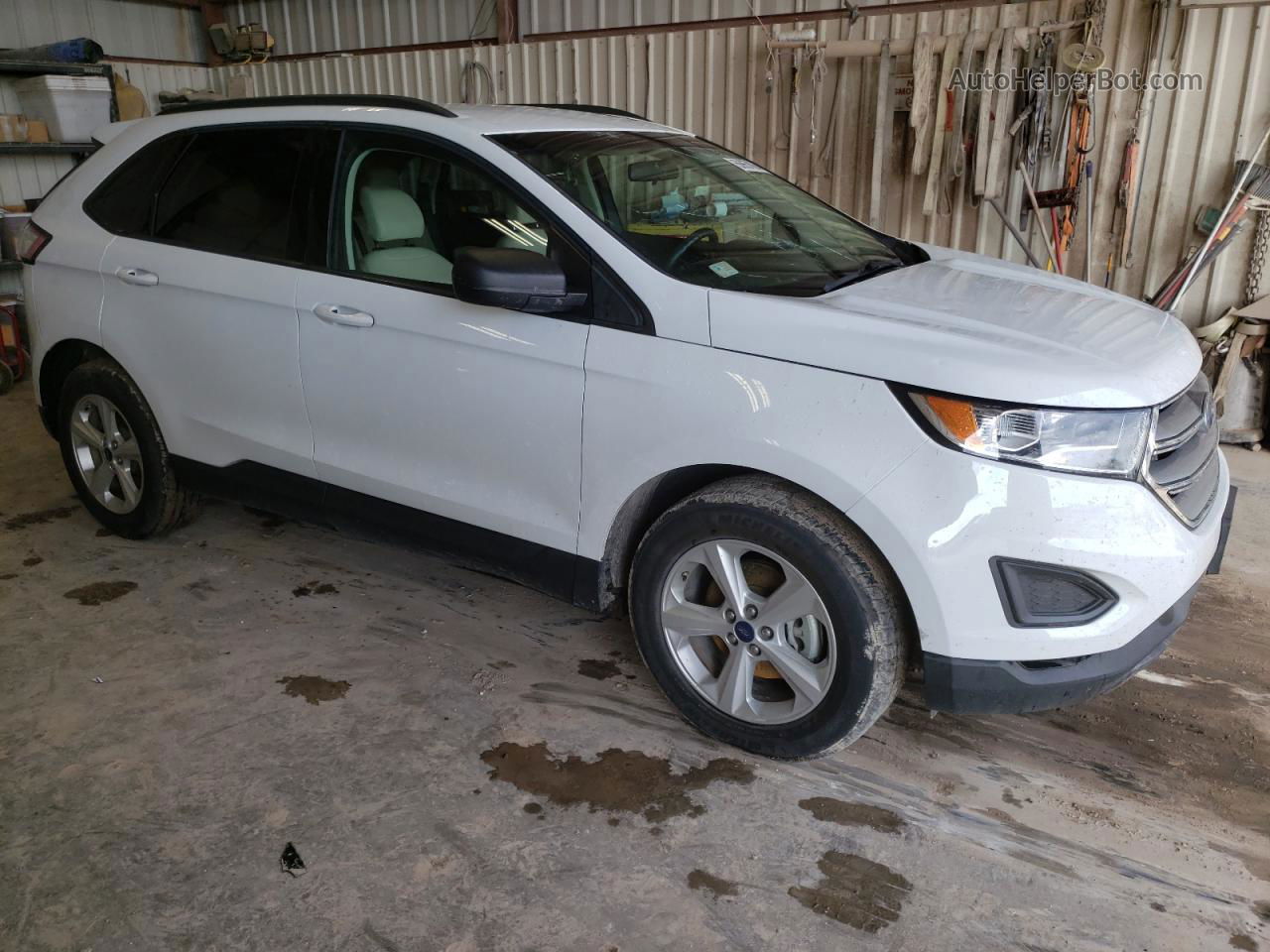 2015 Ford Edge Se White vin: 2FMTK3G9XFBB99722