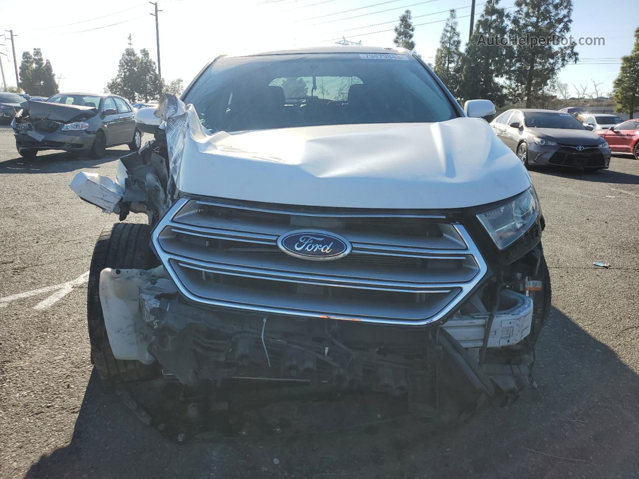 2015 Ford Edge Sel White vin: 2FMTK3J80FBC00215