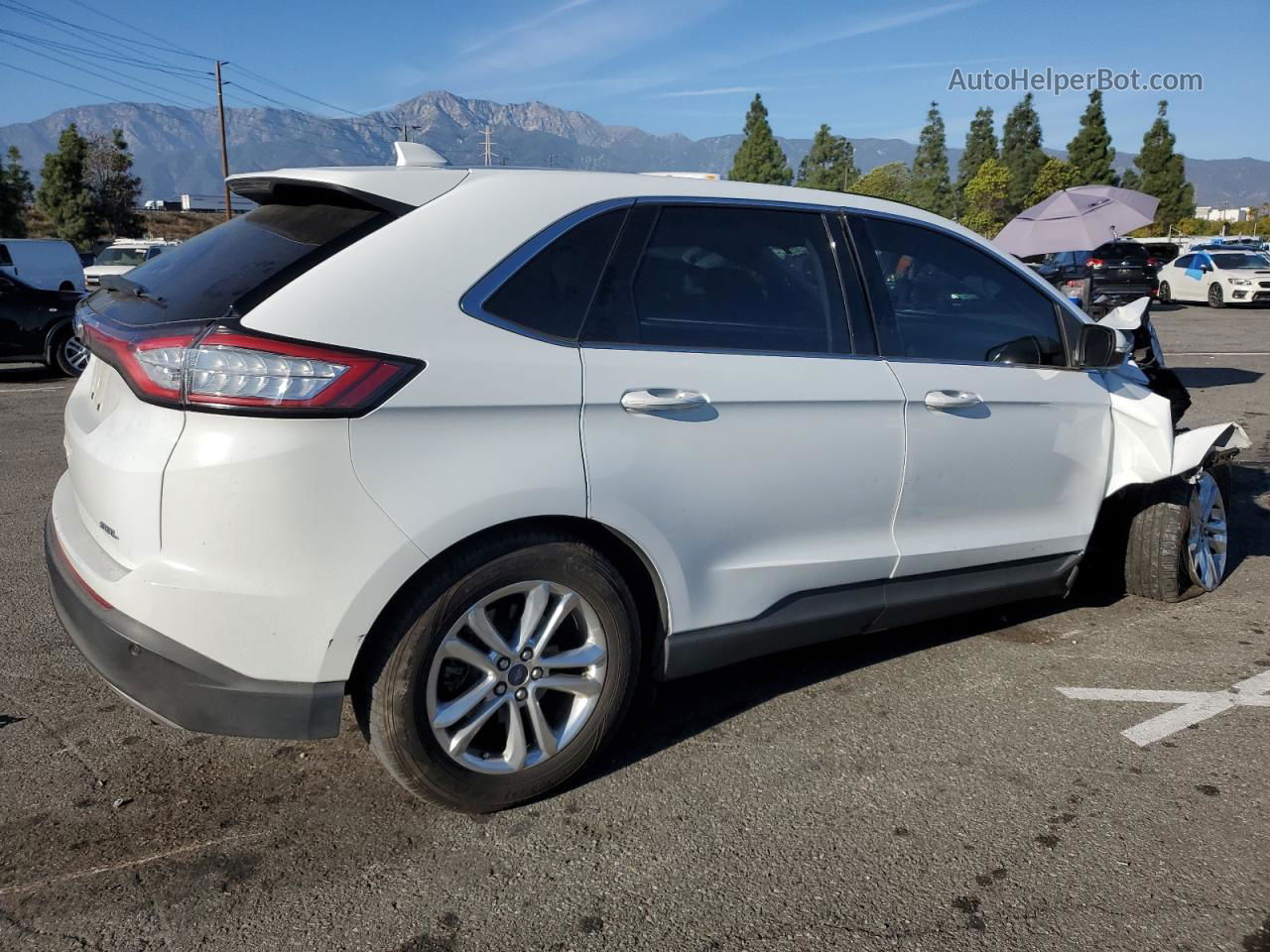 2015 Ford Edge Sel White vin: 2FMTK3J80FBC00215