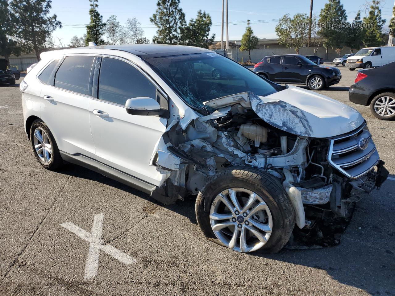 2015 Ford Edge Sel White vin: 2FMTK3J80FBC00215