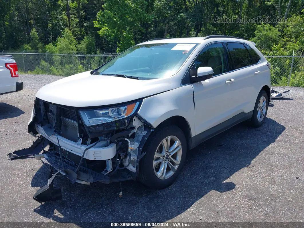 2015 Ford Edge Sel White vin: 2FMTK3J83FBB25140