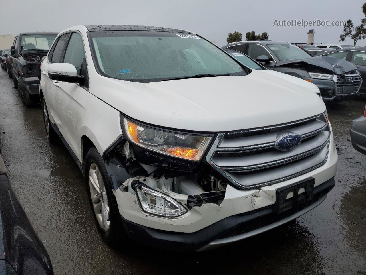 2015 Ford Edge Sel Белый vin: 2FMTK3J83FBC27036