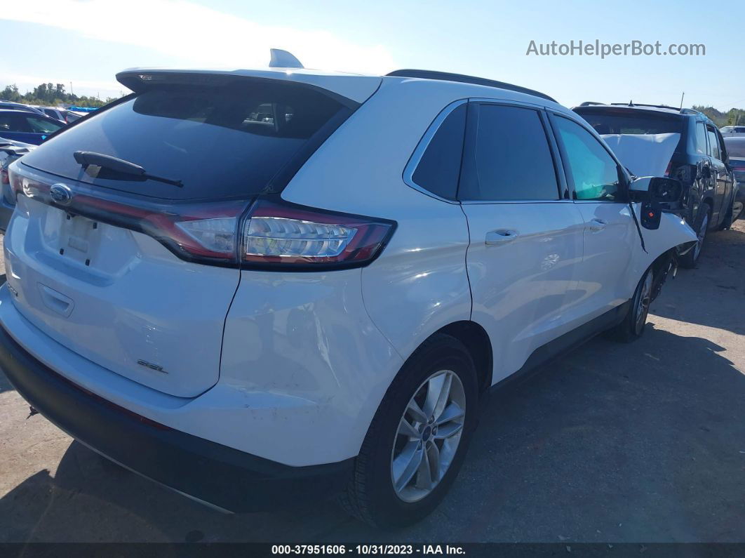 2015 Ford Edge Sel White vin: 2FMTK3J85FBB27116