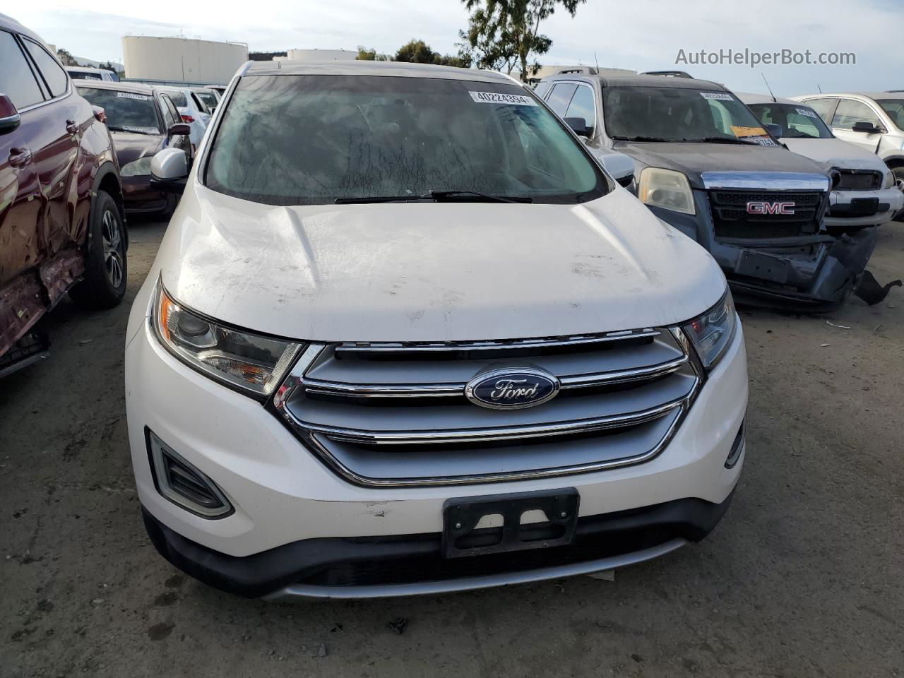 2015 Ford Edge Sel White vin: 2FMTK3J87FBB45486