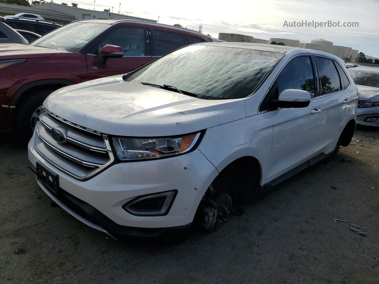 2015 Ford Edge Sel White vin: 2FMTK3J87FBB45486