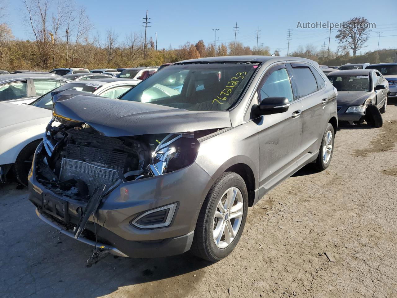 2015 Ford Edge Sel Угольный vin: 2FMTK3J88FBB07667