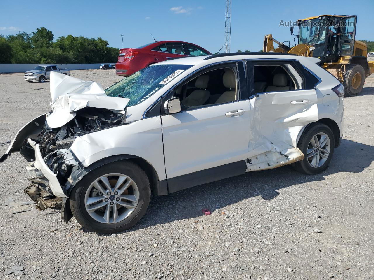 2015 Ford Edge Sel White vin: 2FMTK3J89FBB15874