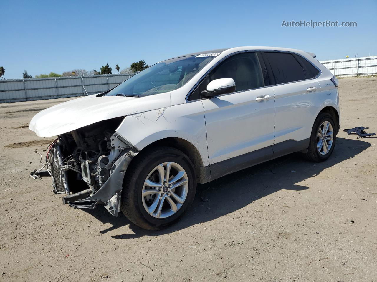 2015 Ford Edge Sel White vin: 2FMTK3J92FBB45842