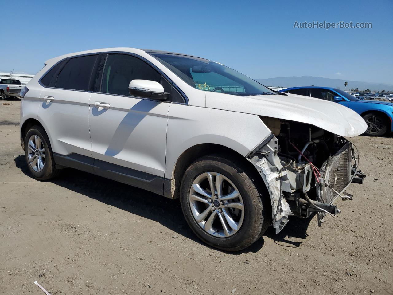 2015 Ford Edge Sel White vin: 2FMTK3J92FBB45842