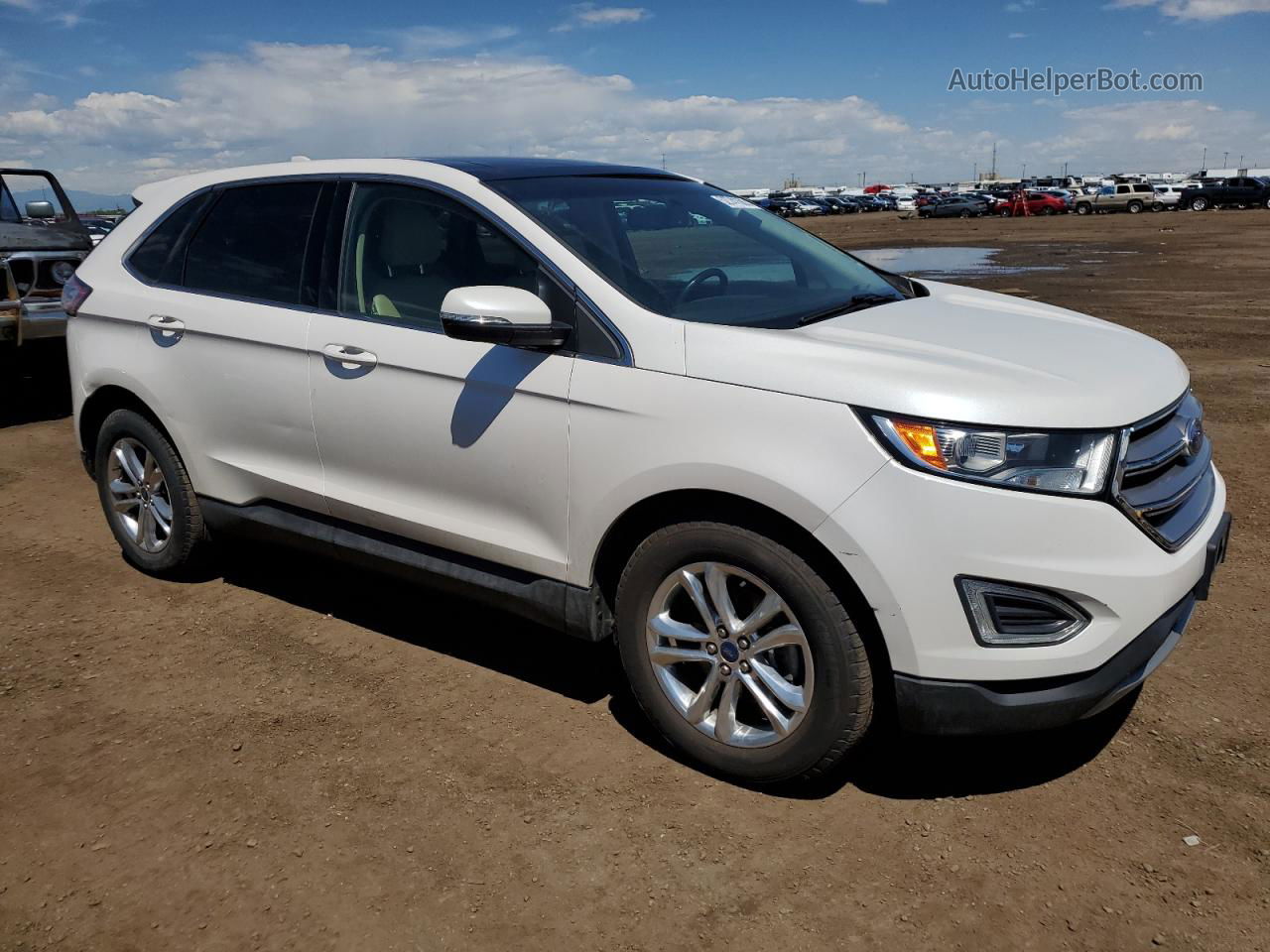 2015 Ford Edge Sel Белый vin: 2FMTK3J94FBB15676