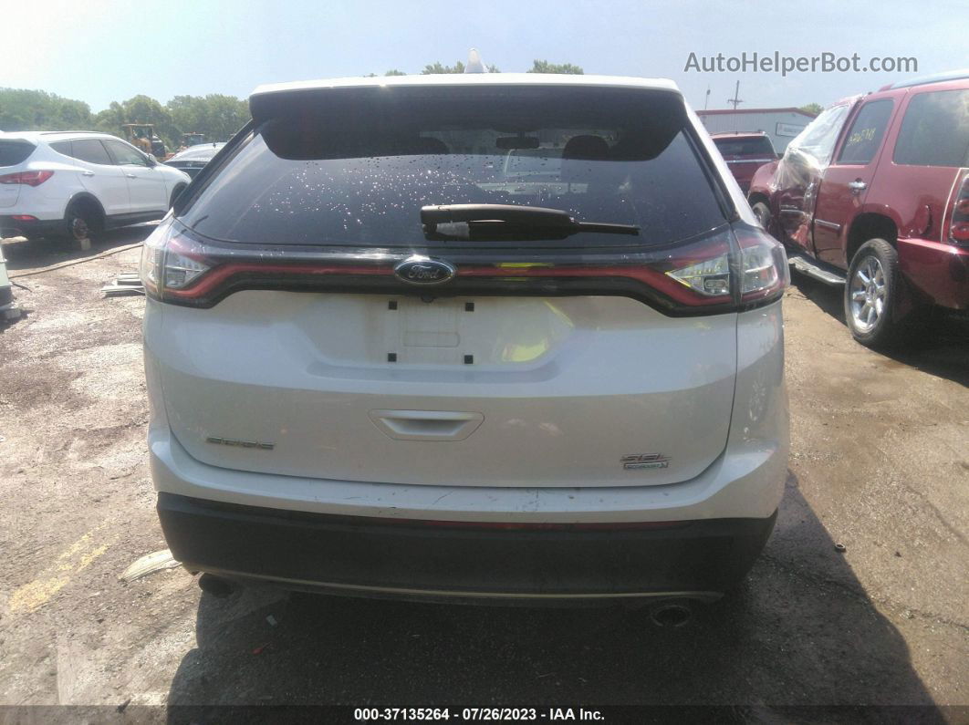 2015 Ford Edge Sel White vin: 2FMTK3J95FBB15816