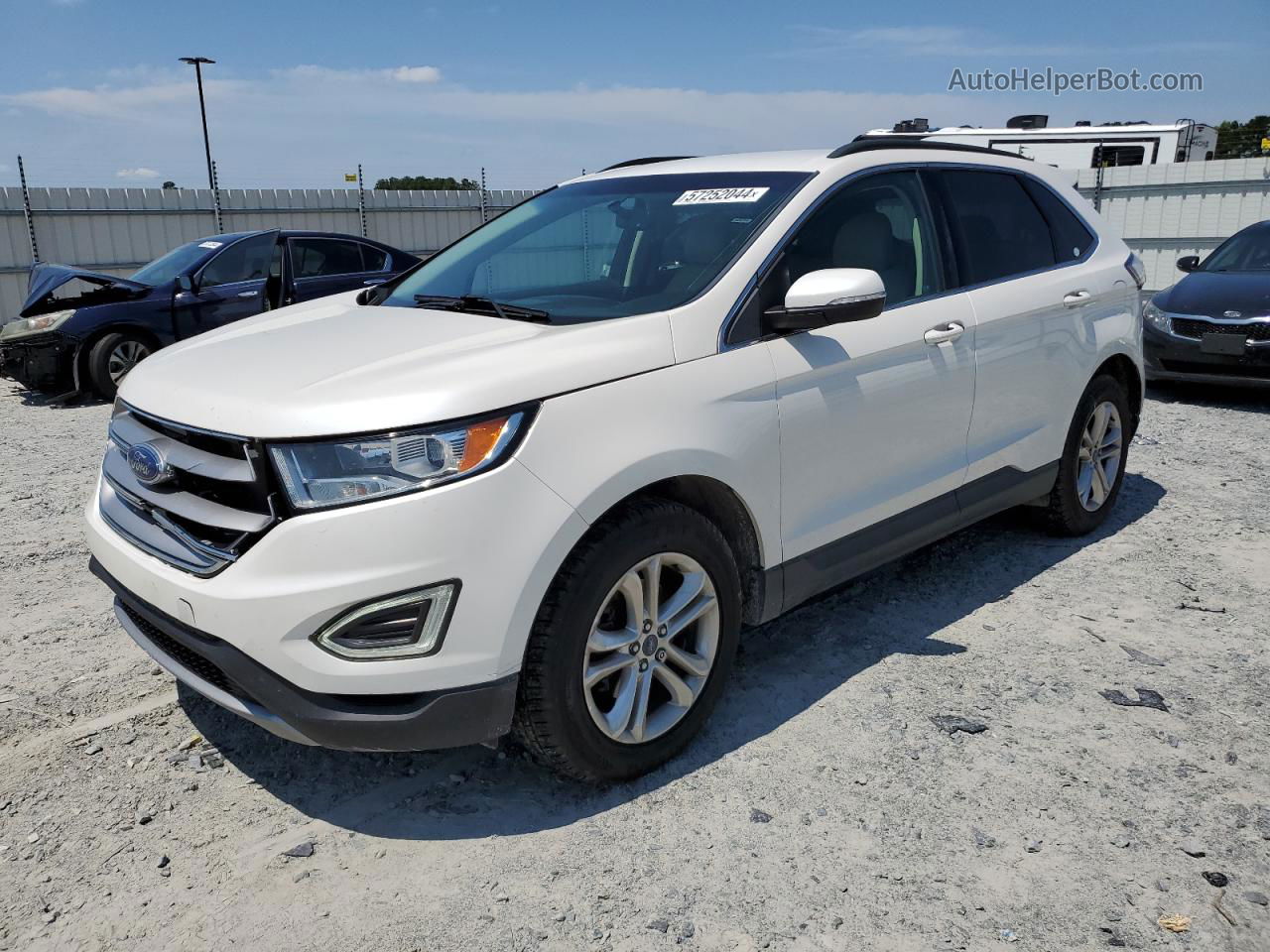 2015 Ford Edge Sel White vin: 2FMTK3J97FBC16100