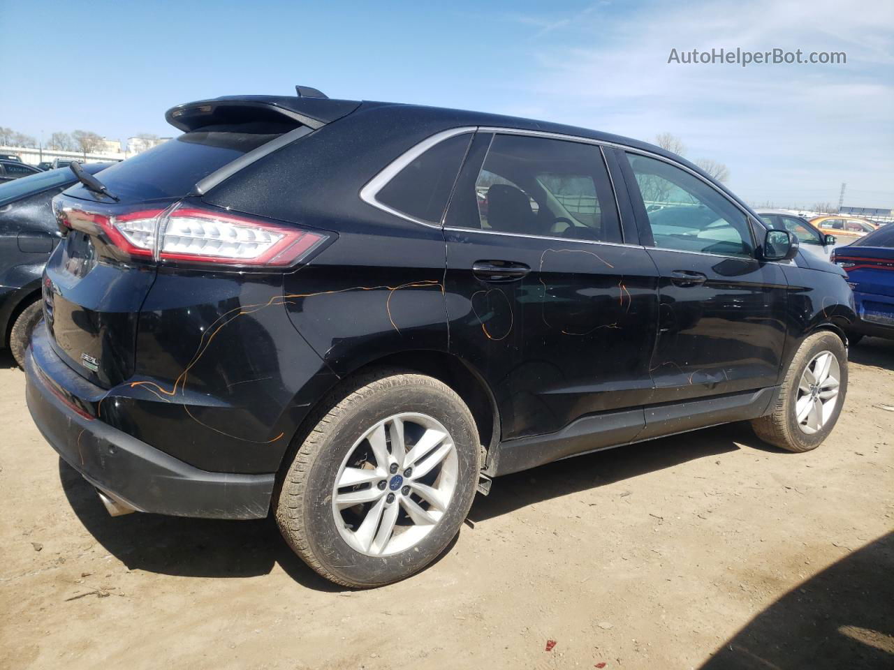 2015 Ford Edge Sel Черный vin: 2FMTK3J98FBB30259