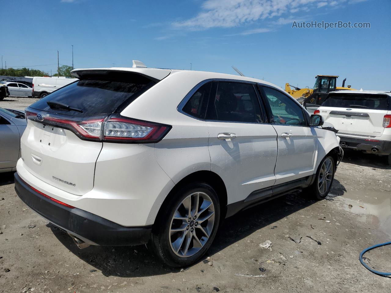 2015 Ford Edge Titanium Белый vin: 2FMTK3K81FBB00512