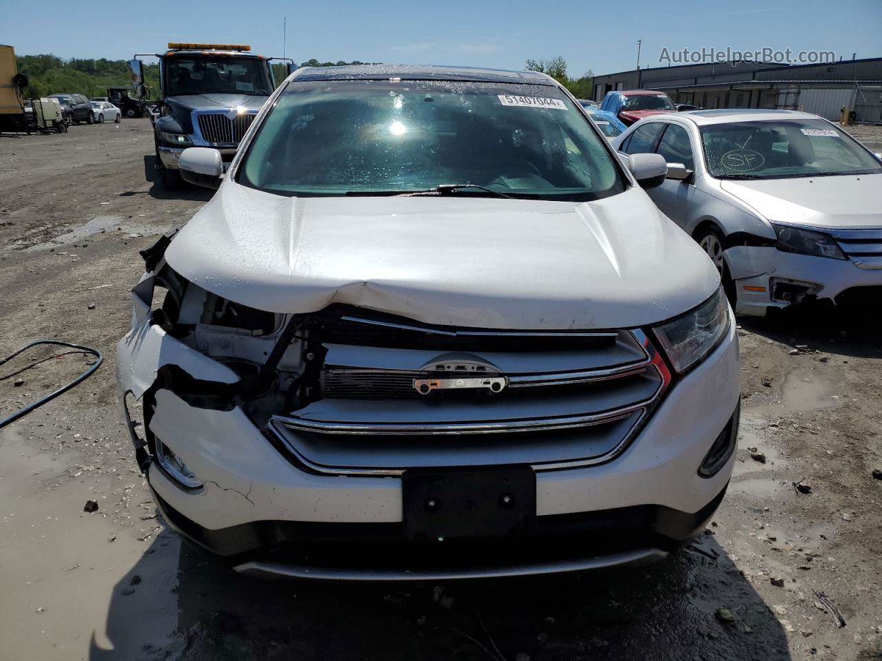 2015 Ford Edge Titanium Белый vin: 2FMTK3K81FBB00512