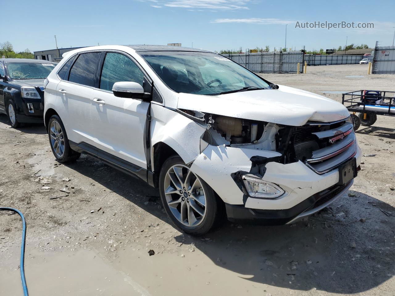 2015 Ford Edge Titanium Белый vin: 2FMTK3K81FBB00512