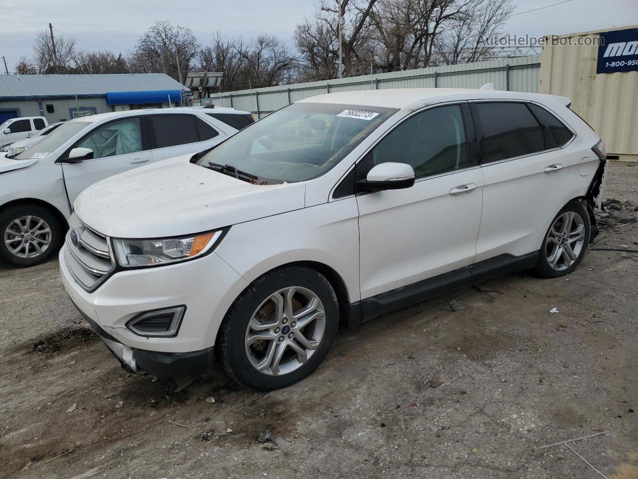 2015 Ford Edge Titanium White vin: 2FMTK3K82FBB87370