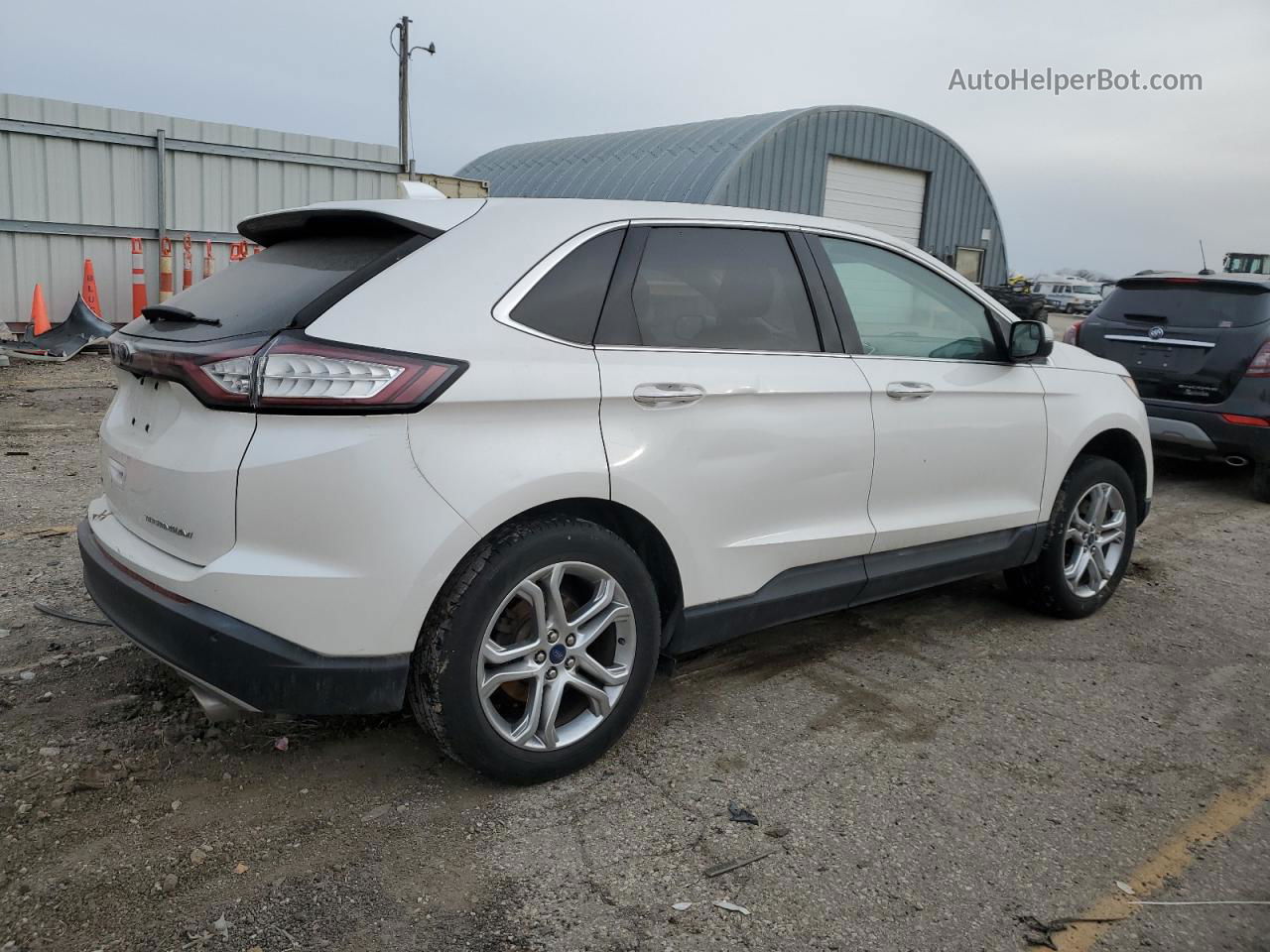 2015 Ford Edge Titanium White vin: 2FMTK3K82FBB87370