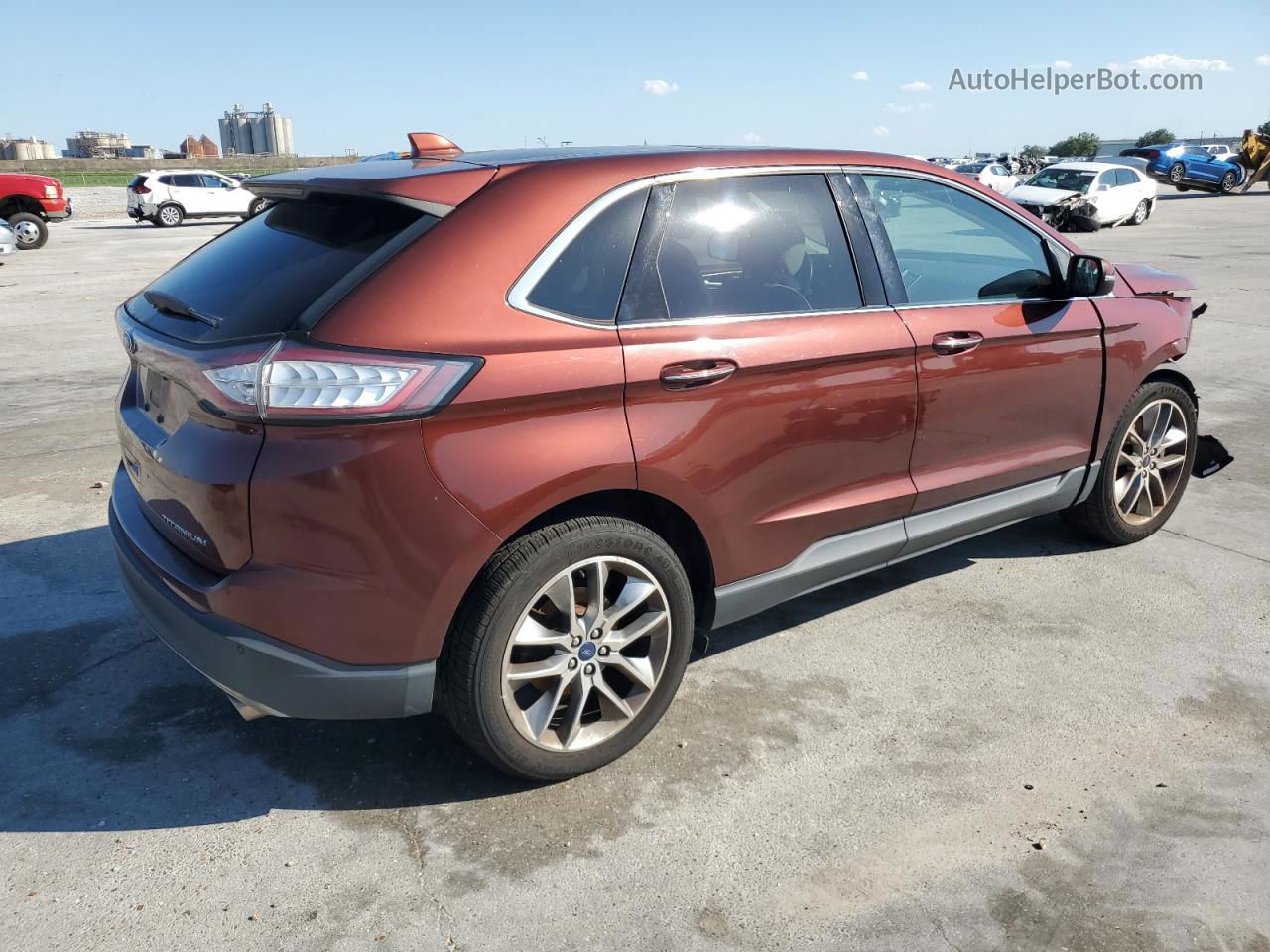 2015 Ford Edge Titanium Коричневый vin: 2FMTK3K86FBB76193