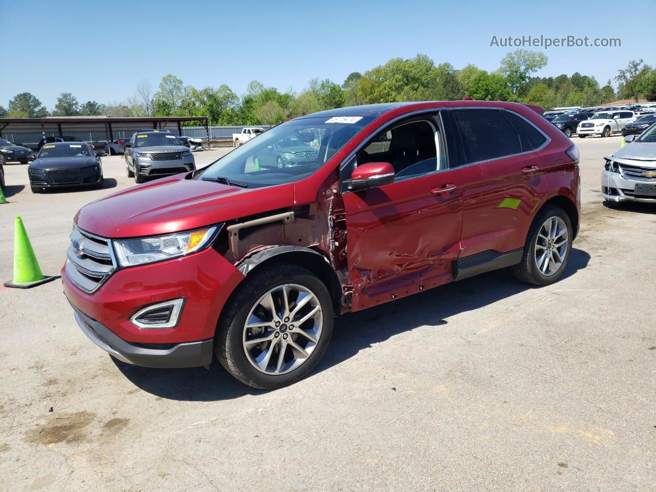 2015 Ford Edge Titanium Red vin: 2FMTK3K86FBC29393