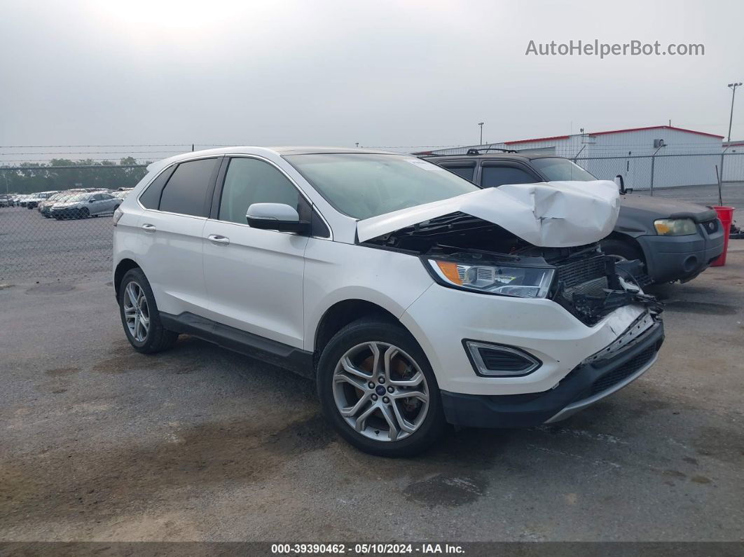 2015 Ford Edge Titanium White vin: 2FMTK3K88FBB37413