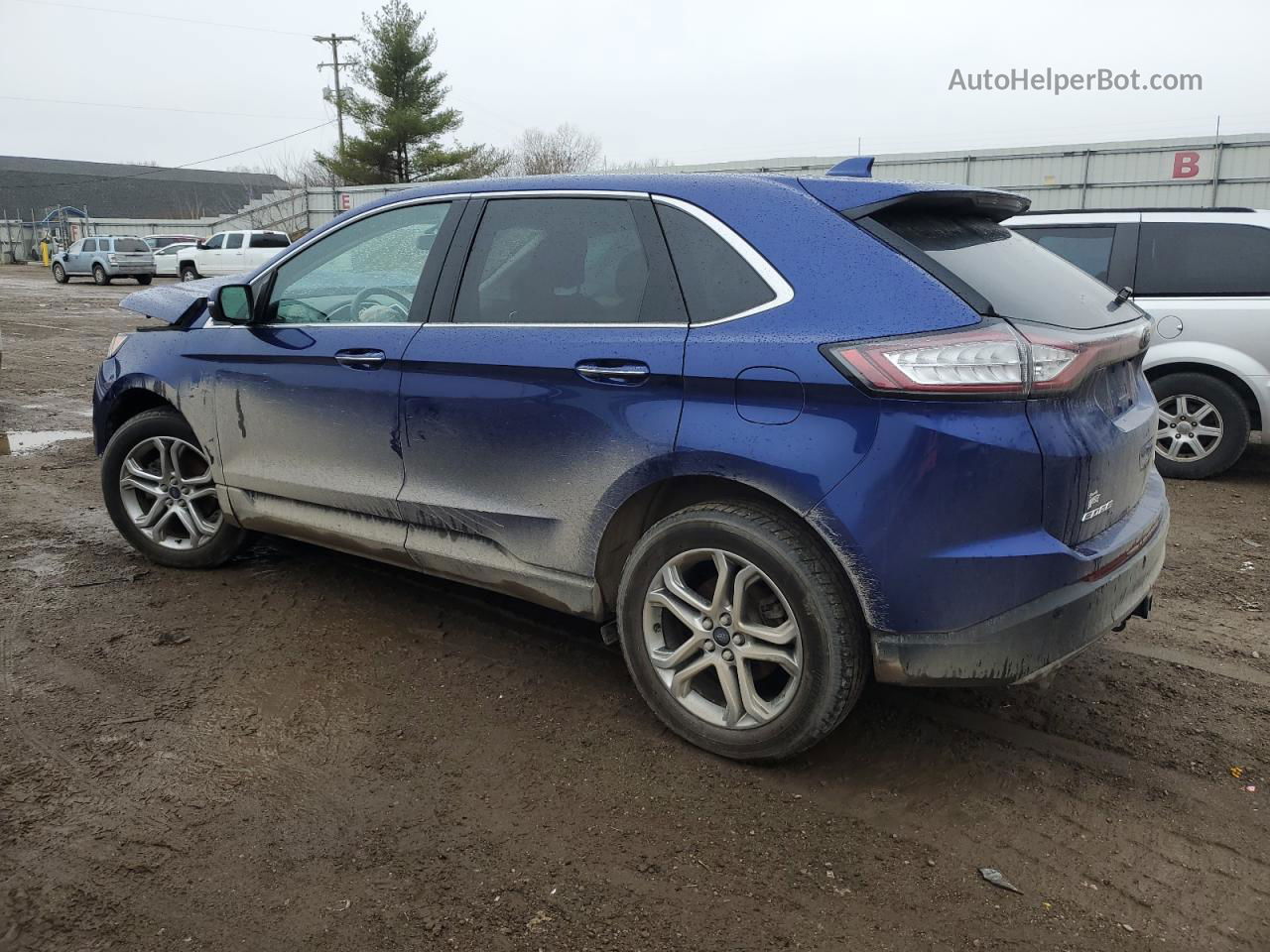 2015 Ford Edge Titanium Синий vin: 2FMTK3K90FBB59639