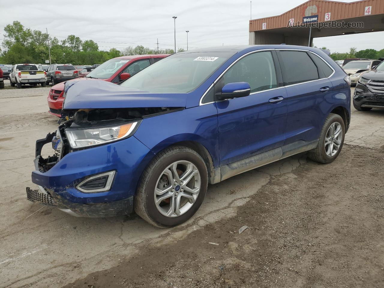 2015 Ford Edge Titanium Синий vin: 2FMTK3K90FBB59639