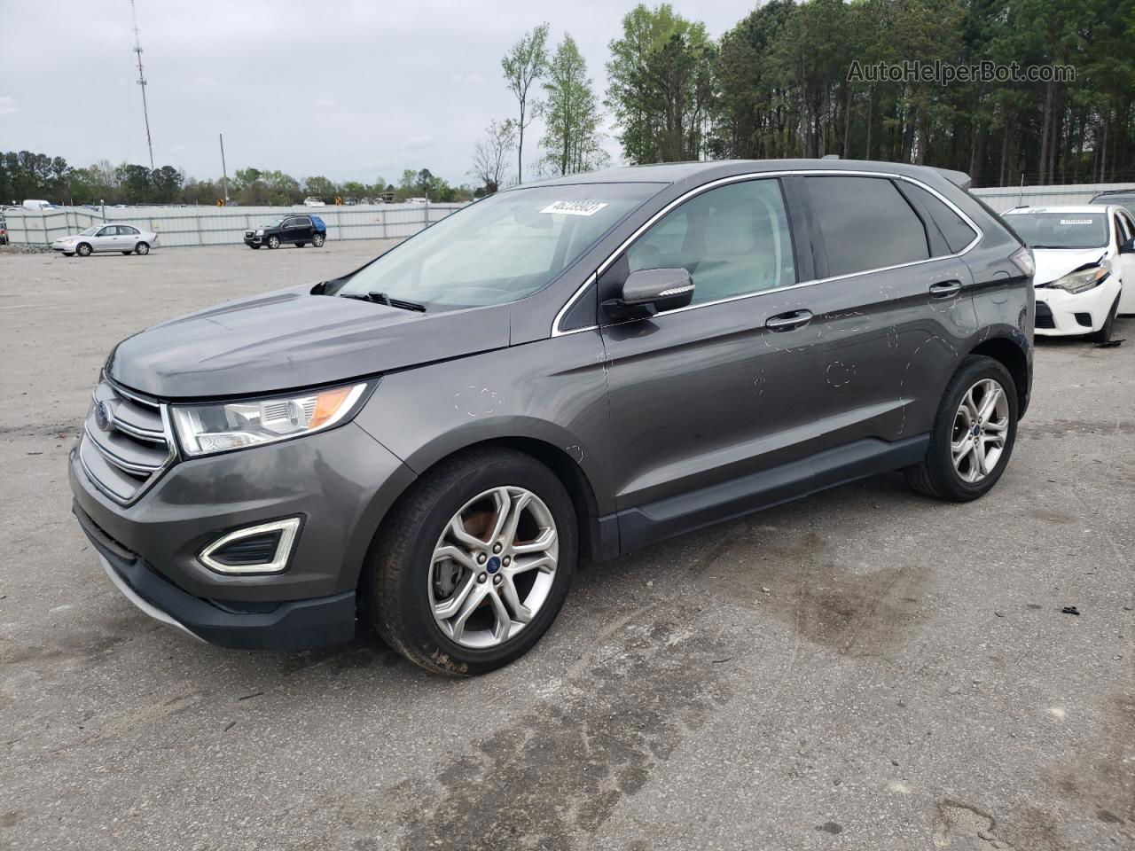 2015 Ford Edge Titanium Серый vin: 2FMTK3K90FBC29141