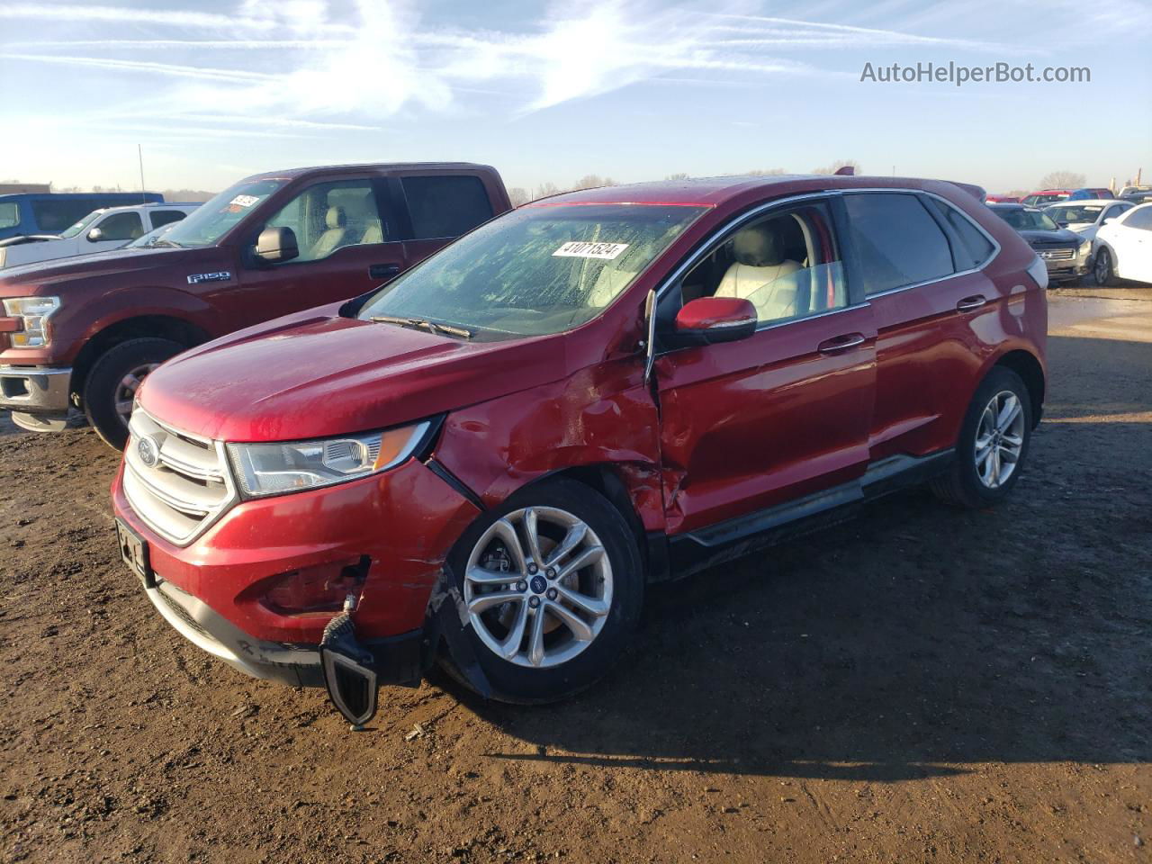 2015 Ford Edge Titanium Красный vin: 2FMTK3K94FBB27292