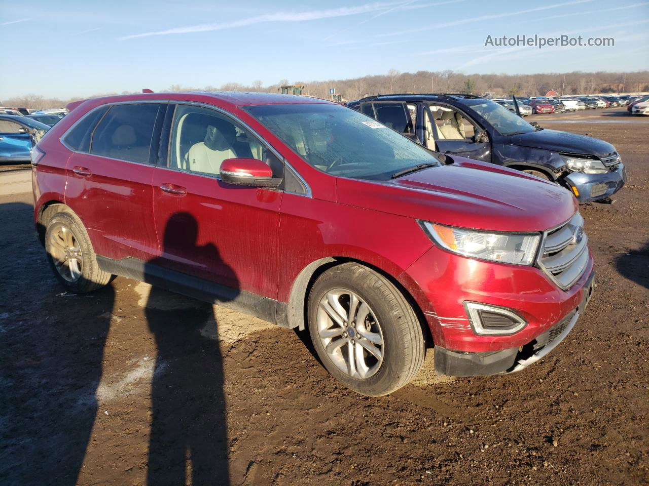 2015 Ford Edge Titanium Красный vin: 2FMTK3K94FBB27292