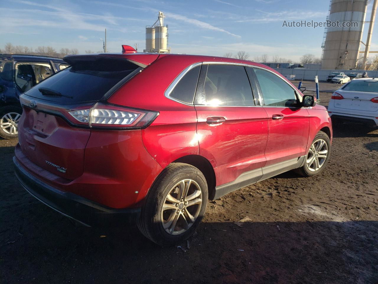 2015 Ford Edge Titanium Красный vin: 2FMTK3K94FBB27292