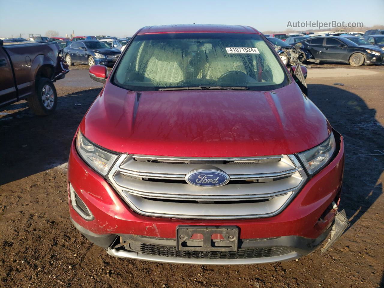 2015 Ford Edge Titanium Красный vin: 2FMTK3K94FBB27292