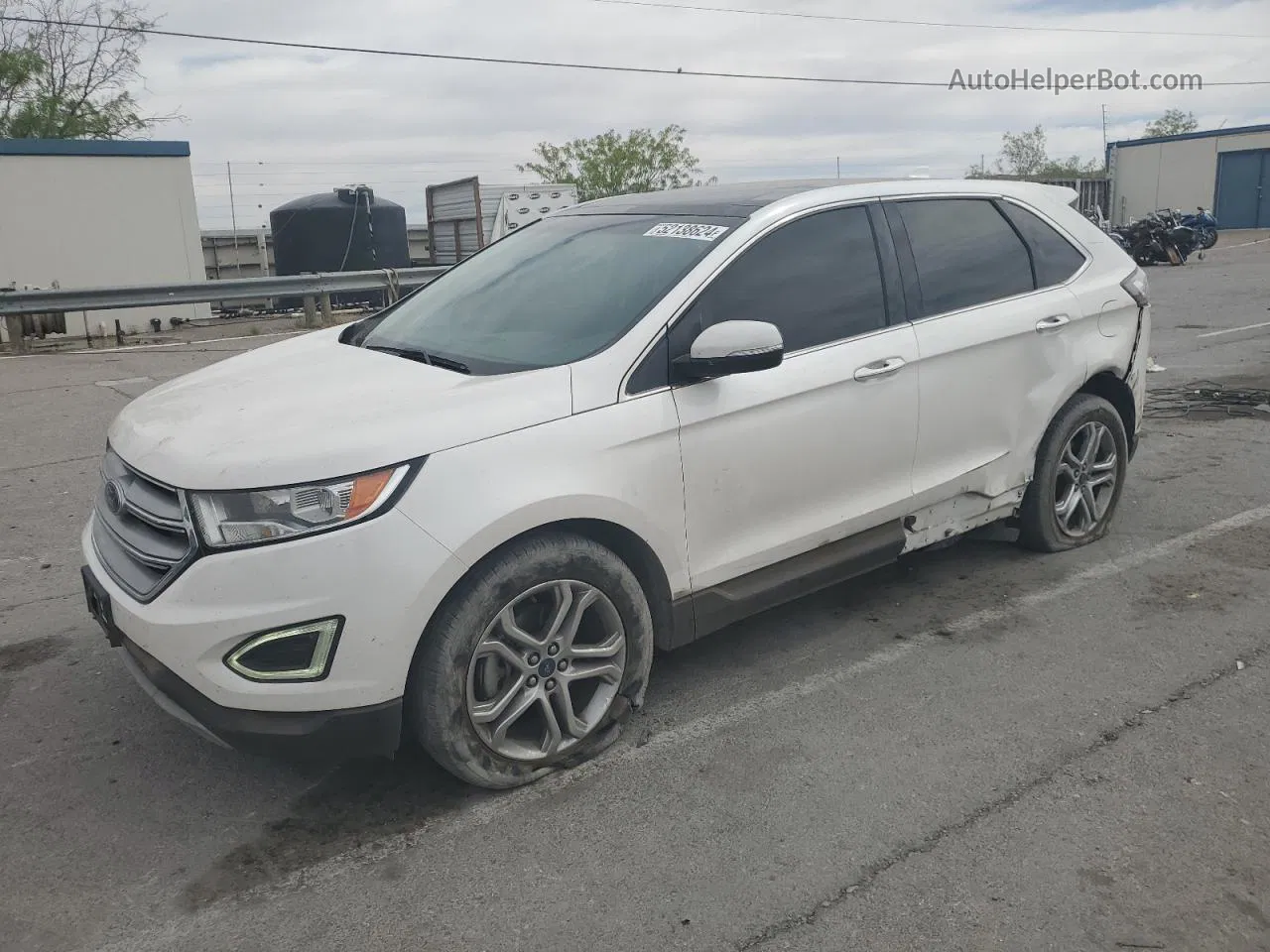 2015 Ford Edge Titanium Белый vin: 2FMTK3K95FBB48085